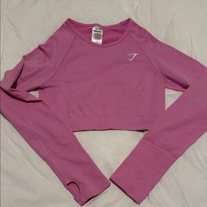 Gymshark Women's Pink Long Sleeve Crop Top